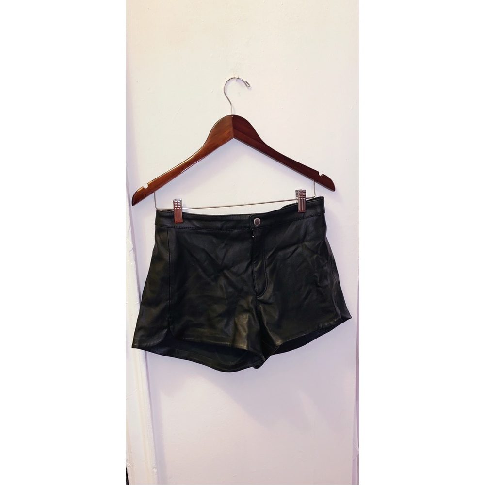 Black Leather high waisted shorts! Never worn